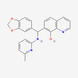 molecular formula C23H19N3O3 B15101921 7-[(2H-1,3-benzodioxol-5-yl)[(6-methylpyridin-2-yl)amino]methyl]quinolin-8-ol 