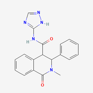 2-methyl-1-oxo-3-phenyl-N-(4H-1,2,4-triazol-3-yl)-1,2,3,4-tetrahydroisoquinoline-4-carboxamide