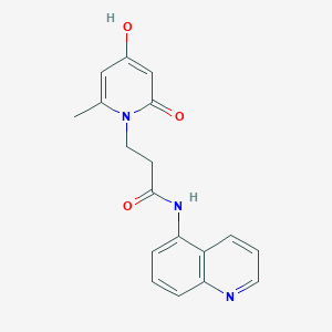 molecular formula C18H17N3O3 B15101974 3-[4-hydroxy-2-methyl-6-oxo-1(6H)-pyridinyl]-N-(5-quinolyl)propanamide 