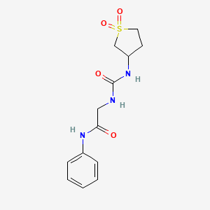 molecular formula C13H17N3O4S B15101981 N~2~-[(1,1-dioxidotetrahydrothiophen-3-yl)carbamoyl]-N-phenylglycinamide 