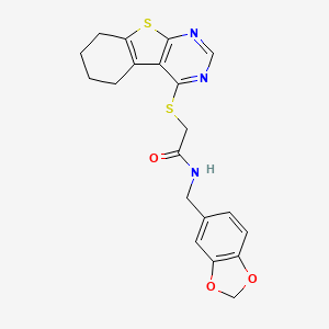 N-(1,3-benzodioxol-5-ylmethyl)-2-(5,6,7,8-tetrahydro[1]benzothieno[2,3-d]pyrimidin-4-ylsulfanyl)acetamide