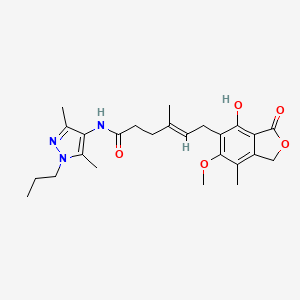 (4E)-N-(3,5-dimethyl-1-propyl-1H-pyrazol-4-yl)-6-(4-hydroxy-6-methoxy-7-methyl-3-oxo-1,3-dihydro-2-benzofuran-5-yl)-4-methylhex-4-enamide