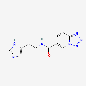 molecular formula C11H11N7O B15102034 N-(2-(1H-imidazol-4-yl)ethyl)tetrazolo[1,5-a]pyridine-6-carboxamide 