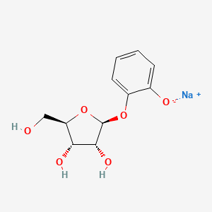 molecular formula C11H13NaO6 B1510205 Sodium 2-(((2S,3R,4S,5R)-3,4-dihydroxy-5-(hydroxymethyl)tetrahydrofuran-2-yl)oxy)phenolate 