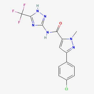 3-(4-chlorophenyl)-1-methyl-N-[5-(trifluoromethyl)-1H-1,2,4-triazol-3-yl]-1H-pyrazole-5-carboxamide