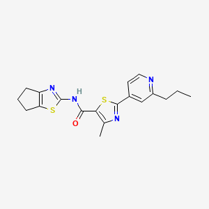 N-(5,6-dihydro-4H-cyclopenta[d]thiazol-2-yl)-4-methyl-2-(2-propylpyridin-4-yl)thiazole-5-carboxamide