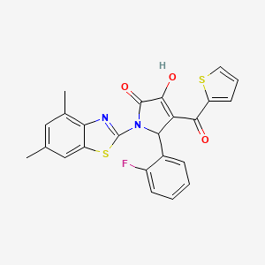 (4E)-1-(4,6-dimethyl-1,3-benzothiazol-2-yl)-5-(2-fluorophenyl)-4-[hydroxy(thiophen-2-yl)methylidene]pyrrolidine-2,3-dione