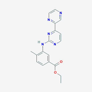 molecular formula C18H17N5O2 B1510209 4-Methyl-3-(4-pyrazin-2-yl-pyrimidin-2-ylamino)-benzoic acid ethyl ester 
