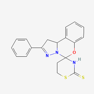 15-phenylspiro[1,3-thiazaperhydroine-4,6'-10aH-benzo[e]2-pyrazolino[1,5-c]1,3-oxazine]-2-thione