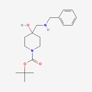 molecular formula C18H28N2O3 B1510216 Tert-butyl 4-((benzylamino)methyl)-4-hydroxypiperidine-1-carboxylate CAS No. 1352925-68-8