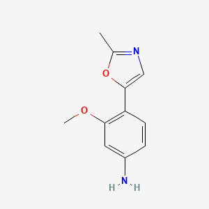 molecular formula C11H12N2O2 B1510220 3-Methoxy-4-(2-methyloxazol-5-yl)benzenamine 
