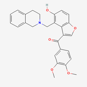 [4-(3,4-dihydroisoquinolin-2(1H)-ylmethyl)-5-hydroxy-1-benzofuran-3-yl](3,4-dimethoxyphenyl)methanone