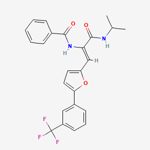 N-[(1Z)-3-oxo-3-(propan-2-ylamino)-1-{5-[3-(trifluoromethyl)phenyl]furan-2-yl}prop-1-en-2-yl]benzamide