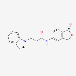 molecular formula C19H16N2O3 B15102222 3-(1H-indol-1-yl)-N-(1-oxo-1,3-dihydro-2-benzofuran-5-yl)propanamide 