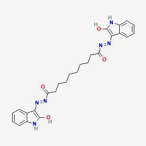 molecular formula C26H28N6O4 B15102296 N'~1~-[(3E)-2-oxo-1,2-dihydro-3H-indol-3-ylidene]-N'~10~-[(3Z)-2-oxo-1,2-dihydro-3H-indol-3-ylidene]decanedihydrazide 