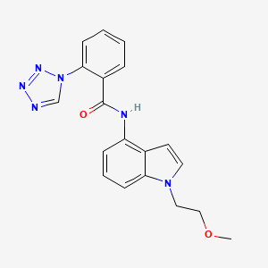 molecular formula C19H18N6O2 B15102304 N-[1-(2-methoxyethyl)-1H-indol-4-yl]-2-(1H-tetrazol-1-yl)benzamide 