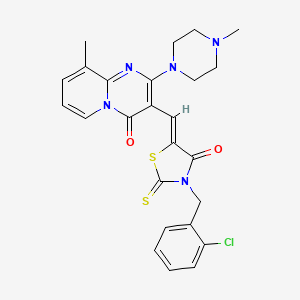 3-{(Z)-[3-(2-chlorobenzyl)-4-oxo-2-thioxo-1,3-thiazolidin-5-ylidene]methyl}-9-methyl-2-(4-methylpiperazin-1-yl)-4H-pyrido[1,2-a]pyrimidin-4-one