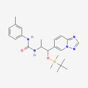 molecular formula C23H33N5O2Si B1510236 1-(1-([1,2,4]Triazolo[1,5-a]pyridin-6-yl)-1-((tert-butyldimethylsilyl)oxy)propan-2-yl)-3-(m-tolyl)urea CAS No. 1043907-98-7