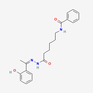 N-(6-{(2Z)-2-[1-(2-hydroxyphenyl)ethylidene]hydrazinyl}-6-oxohexyl)benzamide