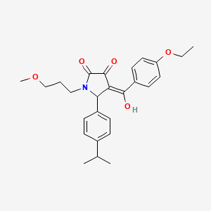 molecular formula C26H31NO5 B15102372 4-[(4-ethoxyphenyl)carbonyl]-3-hydroxy-1-(3-methoxypropyl)-5-[4-(propan-2-yl)phenyl]-1,5-dihydro-2H-pyrrol-2-one 