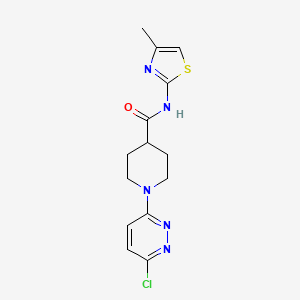 molecular formula C14H16ClN5OS B15102380 1-(6-chloropyridazin-3-yl)-N-(4-methyl-1,3-thiazol-2-yl)piperidine-4-carboxamide 