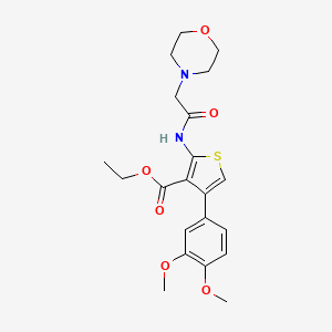 molecular formula C21H26N2O6S B15102397 Ethyl 4-(3,4-dimethoxyphenyl)-2-[(morpholin-4-ylacetyl)amino]thiophene-3-carboxylate 