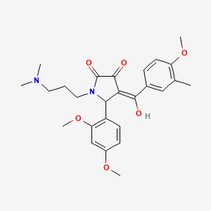 molecular formula C26H32N2O6 B15102413 5-(2,4-dimethoxyphenyl)-1-[3-(dimethylamino)propyl]-3-hydroxy-4-[(4-methoxy-3-methylphenyl)carbonyl]-1,5-dihydro-2H-pyrrol-2-one 