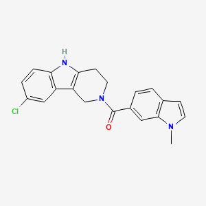 molecular formula C21H18ClN3O B15102417 (8-chloro-1,3,4,5-tetrahydro-2H-pyrido[4,3-b]indol-2-yl)(1-methyl-1H-indol-6-yl)methanone 