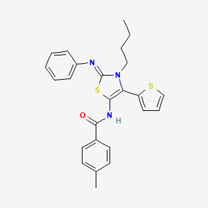 N-[(2Z)-3-butyl-2-(phenylimino)-4-(thiophen-2-yl)-2,3-dihydro-1,3-thiazol-5-yl]-4-methylbenzamide