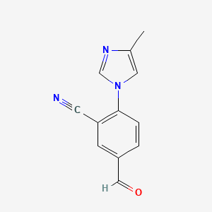 molecular formula C12H9N3O B1510243 5-Formyl-2-(4-methyl-1H-imidazol-1-yl)benzonitrile CAS No. 1170735-10-0
