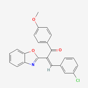 molecular formula C23H16ClNO3 B15102434 (2Z)-2-(1,3-benzoxazol-2-yl)-3-(3-chlorophenyl)-1-(4-methoxyphenyl)prop-2-en-1-one 