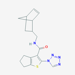 molecular formula C17H19N5OS B15102448 N-(bicyclo[2.2.1]hept-5-en-2-ylmethyl)-2-(1H-tetrazol-1-yl)-5,6-dihydro-4H-cyclopenta[b]thiophene-3-carboxamide 