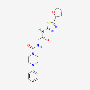 N-(2-oxo-2-{[(2Z)-5-(tetrahydrofuran-2-yl)-1,3,4-thiadiazol-2(3H)-ylidene]amino}ethyl)-4-phenylpiperazine-1-carboxamide