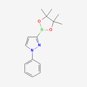 molecular formula C15H19BN2O2 B1510247 1-苯基-3-(4,4,5,5-四甲基-1,3,2-二氧杂硼环丁烷-2-基)-1H-吡唑 CAS No. 1002334-13-5