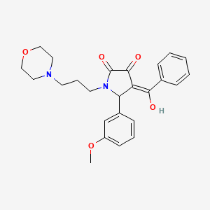 molecular formula C25H28N2O5 B15102476 (4E)-4-[hydroxy(phenyl)methylidene]-5-(3-methoxyphenyl)-1-[3-(morpholin-4-yl)propyl]pyrrolidine-2,3-dione 