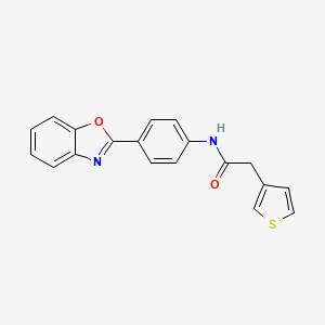 N-[4-(1,3-benzoxazol-2-yl)phenyl]-2-(thiophen-3-yl)acetamide