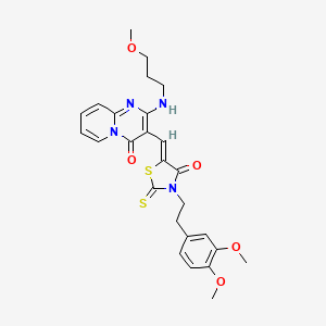 3-[(Z)-{3-[2-(3,4-dimethoxyphenyl)ethyl]-4-oxo-2-thioxo-1,3-thiazolidin-5-ylidene}methyl]-2-[(3-methoxypropyl)amino]-4H-pyrido[1,2-a]pyrimidin-4-one