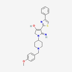 molecular formula C26H28N4O2S B15102512 5-imino-1-[1-(4-methoxybenzyl)piperidin-4-yl]-4-(4-phenyl-1,3-thiazol-2-yl)-2,5-dihydro-1H-pyrrol-3-ol 