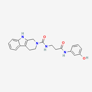 molecular formula C21H22N4O3 B15102532 N-{3-[(3-hydroxyphenyl)amino]-3-oxopropyl}-1,3,4,9-tetrahydro-2H-beta-carboline-2-carboxamide 