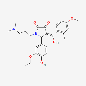 molecular formula C26H32N2O6 B15102541 1-[3-(dimethylamino)propyl]-5-(3-ethoxy-4-hydroxyphenyl)-3-hydroxy-4-[(4-methoxy-2-methylphenyl)carbonyl]-1,5-dihydro-2H-pyrrol-2-one 