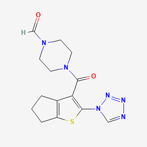 4-{[2-(1H-tetrazol-1-yl)-5,6-dihydro-4H-cyclopenta[b]thiophen-3-yl]carbonyl}piperazine-1-carbaldehyde