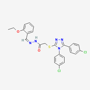 2-{[4,5-bis(4-chlorophenyl)-4H-1,2,4-triazol-3-yl]sulfanyl}-N'-[(Z)-(2-ethoxyphenyl)methylidene]acetohydrazide