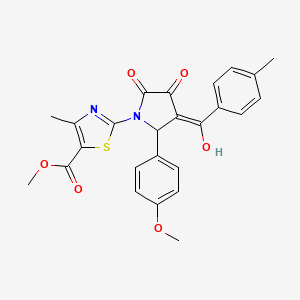 methyl 2-[(3E)-3-[hydroxy(4-methylphenyl)methylidene]-2-(4-methoxyphenyl)-4,5-dioxopyrrolidin-1-yl]-4-methyl-1,3-thiazole-5-carboxylate