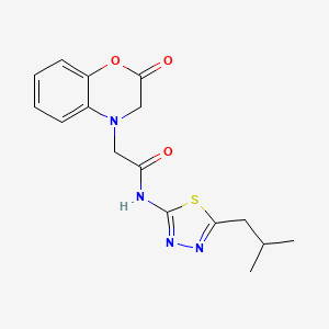 N-[(2Z)-5-(2-methylpropyl)-1,3,4-thiadiazol-2(3H)-ylidene]-2-(2-oxo-2,3-dihydro-4H-1,4-benzoxazin-4-yl)acetamide