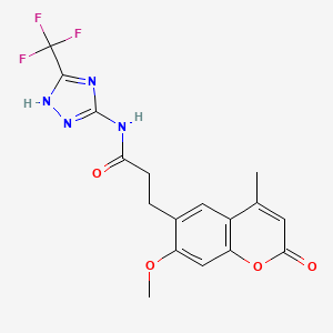 3-(7-methoxy-4-methyl-2-oxo-2H-chromen-6-yl)-N-[3-(trifluoromethyl)-1H-1,2,4-triazol-5-yl]propanamide