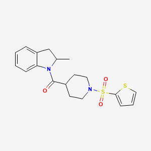 2-methyl-1-[1-(thiophene-2-sulfonyl)piperidine-4-carbonyl]-2,3-dihydro-1H-indole