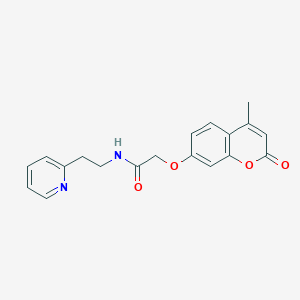 molecular formula C19H18N2O4 B15102677 2-[(4-methyl-2-oxo-2H-chromen-7-yl)oxy]-N-[2-(pyridin-2-yl)ethyl]acetamide 