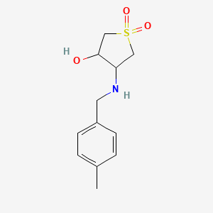 molecular formula C12H17NO3S B15102713 4-[(4-Methylbenzyl)amino]tetrahydrothiophene-3-ol 1,1-dioxide 