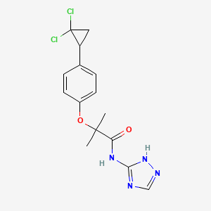 molecular formula C15H16Cl2N4O2 B15102724 2-[4-(2,2-dichlorocyclopropyl)phenoxy]-2-methyl-N-(4H-1,2,4-triazol-3-yl)propanamide 