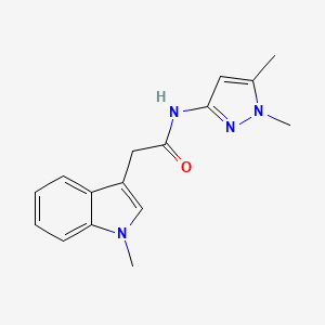 molecular formula C16H18N4O B15102777 N-(1,5-dimethyl-1H-pyrazol-3-yl)-2-(1-methyl-1H-indol-3-yl)acetamide 